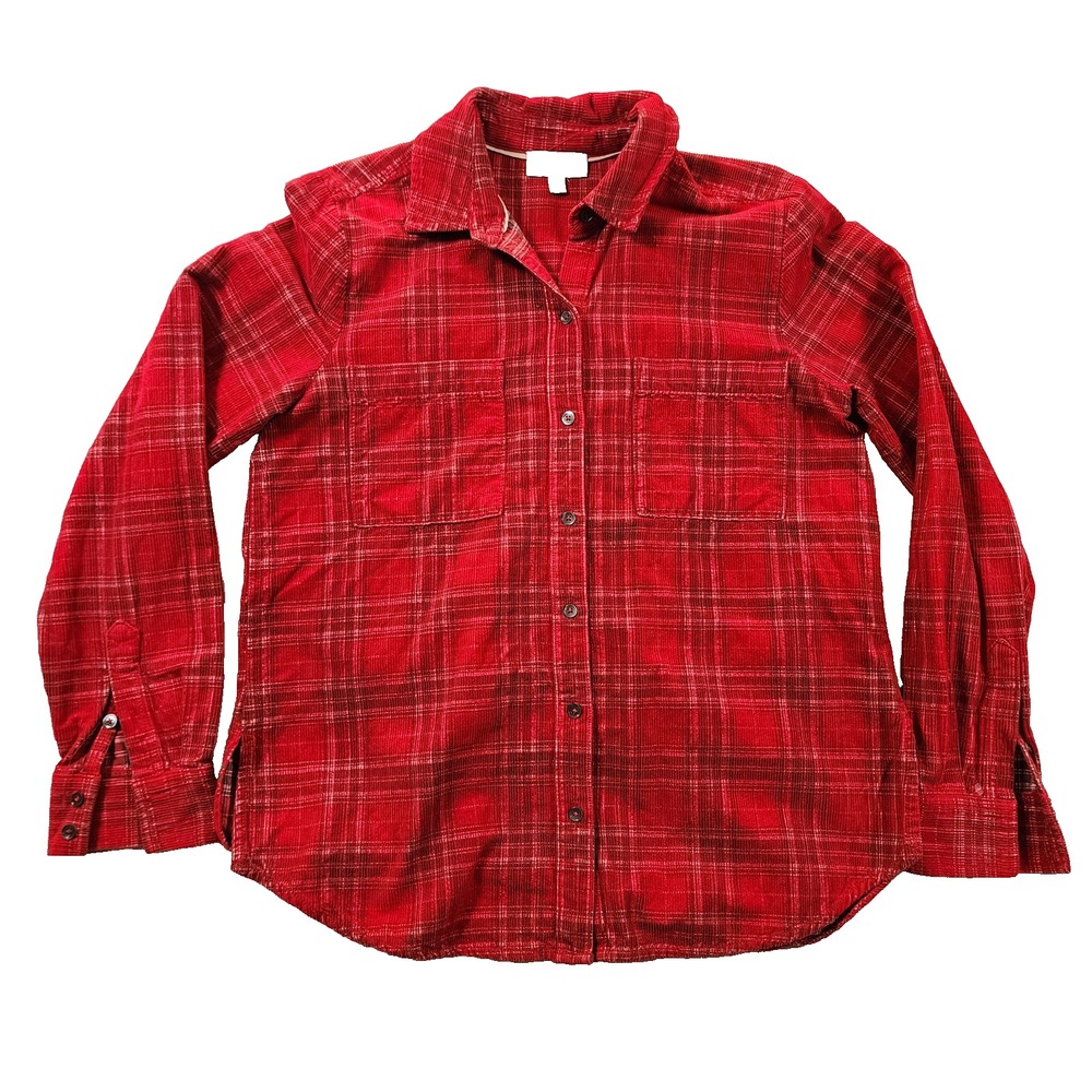Lucky Brand Flannel Shirt Womens XS Red Plaid Long-Sleeve Western Lumberjack 90s